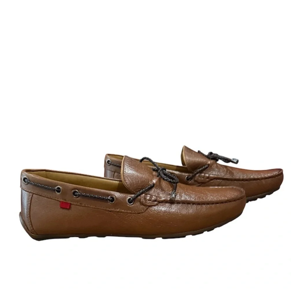 Marc Joseph New York Leather Driving Loafers Men Size 10 Cognac Brown Brazil